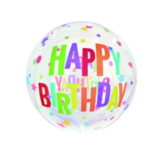 Imagen de GLOBO BURBUJA HAPPY BIRTHDAY 24"