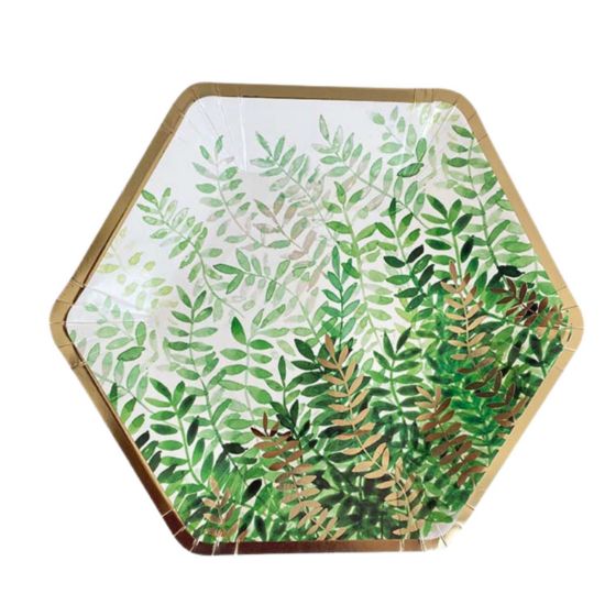 Imagen de PLATO HOJAS VERDES FOIL x8