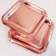 Imagen de PLATOS ROSE GOLD CUADRICULADO x8