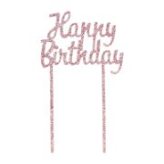 Imagen de TOPPER PARA PASTEL HAPPY BIRTHDAY ROSA