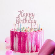 Imagen de TOPPER PARA PASTEL HAPPY BIRTHDAY ROSA