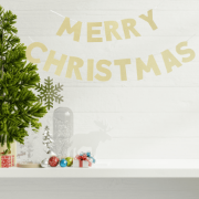 Imagen de BANNER DE PAPEL MERRY CHRISTMAS. (nuevo empaque)