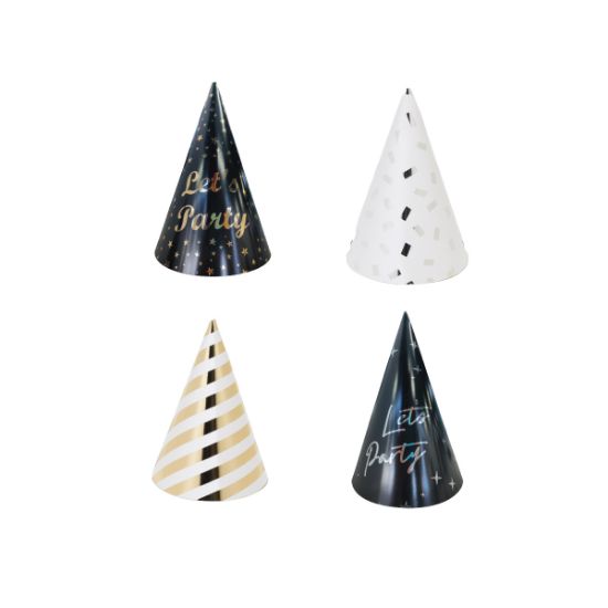 Imagen de GORRITOS DE PAPEL GOLD NIGHT 8pzas.