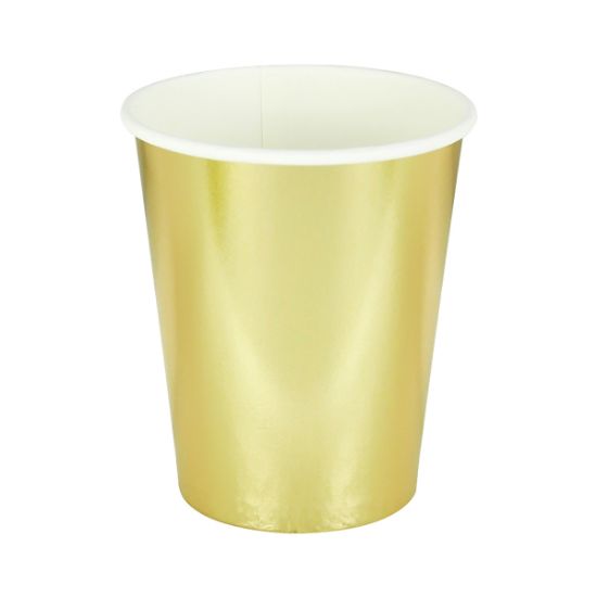 Imagen de VASO DORADOS FOIL 9oz. 8 pzas.