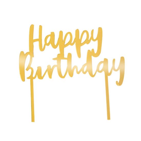 Imagen de TOPPER PARA PASTEL HAPPY BIRTHDAY DORADO FOIL