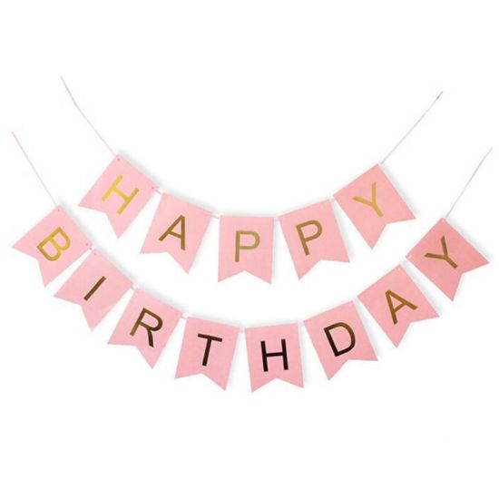 Imagen de BUNTING HAPPY BIRTHDAY ROSA
