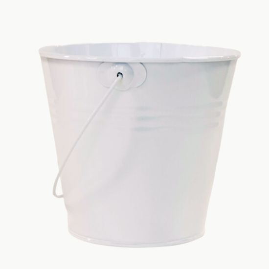 Imagen de MINI CUBETA METÁLICA BLANCA
