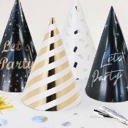 Imagen de GORRITOS DE PAPEL GOLD NIGHT 8pzas.
