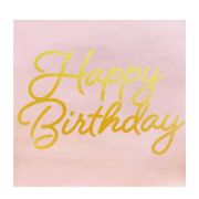 Imagen de SERVILLETA DE PAPEL ROSA HAPPY BIRTHDAY