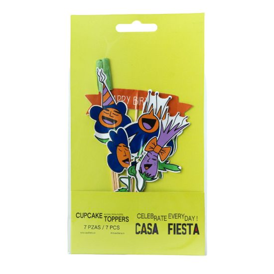 Imagen de TOPPER PARA PASTEL BIRTHDAY FLOWERS