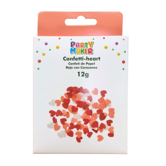 Imagen de CAJA CON CONFETI DE PAPEL ROJO CON CORAZONES