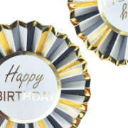 Imagen de PIN HAPPY BIRTHDAY NEGRO-DORADO x1
