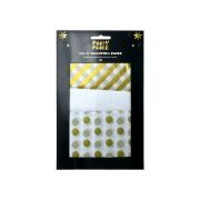 Imagen de PAPÉL PARA DECORAR/ENVOLVER CON DETALLES DORADO 3 PZAS.