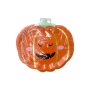 Imagen de PLATOS DE PAPEL CALABAZA HALLOWEEN 8 pzas.