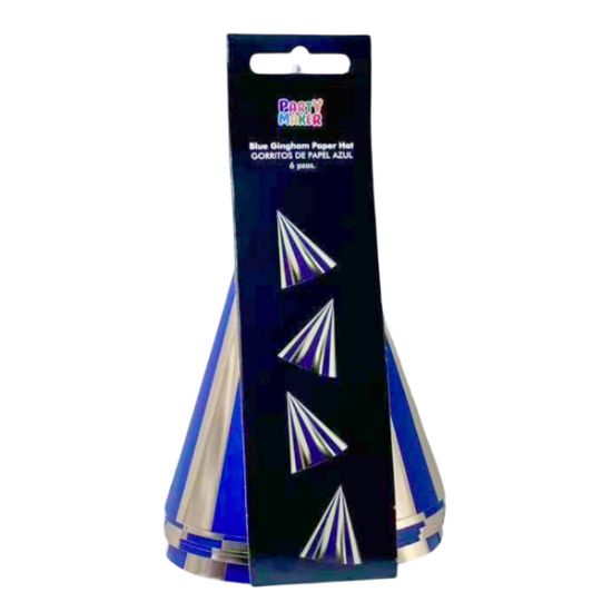 Imagen de GORRITOS DE PAPEL AZUL 6 pzas.