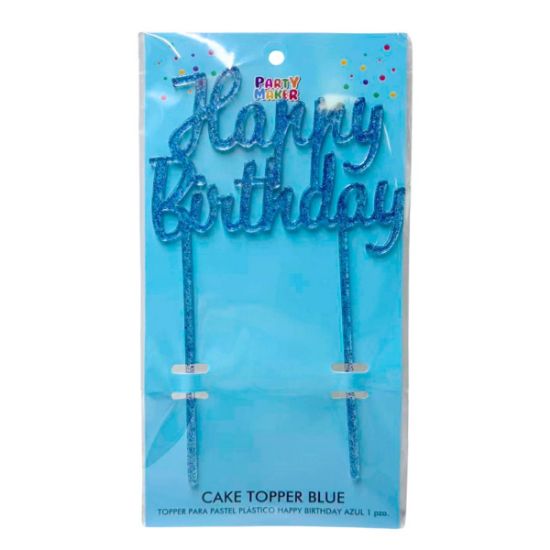 Imagen de TOPPER PARA PASTEL HAPPY BIRTHDAY AZUL