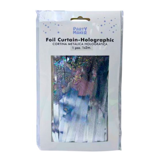 Imagen de CORTINA METÁLICA HOLOGRÁFICA   1 pza. 1x2m.