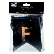 Imagen de BANDERÍN FELIZ CUMPLEAÑOS  LISTO PARA USAR. NEGRO 1 pza.