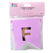 Imagen de BANDERÍN FELIZ CUMPLEAÑOS LISTO PARA USAR. ROSA 1 pza.