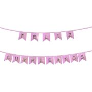 Imagen de BANDERÍN FELIZ CUMPLEAÑOS LISTO PARA USAR. ROSA 1 pza.