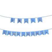 Imagen de BANDERÍN FELIZ CUMPLEAÑOS  LISTO PARA USAR. AZUL 1 pza.