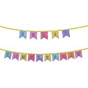 Imagen de BANDERÍN FELIZ CUMPLEAÑOS  LISTO PARA USAR. COLORES 1 pza.