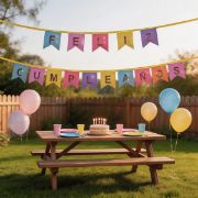 Imagen de BANDERÍN FELIZ CUMPLEAÑOS  LISTO PARA USAR. COLORES 1 pza.