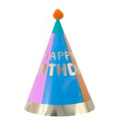 Imagen de GORRITOS DE PAPEL CUMPLEAÑOS COLORES 6 pzas.