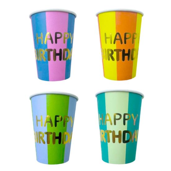 Imagen de VASO DE PAPEL CUMPLEAÑOS 12 oz. 8 pzas.