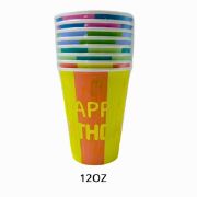 Imagen de VASO DE PAPEL CUMPLEAÑOS 12 oz. 8 pzas.