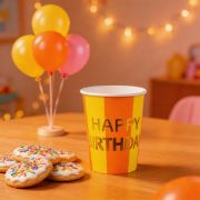 Imagen de VASO DE PAPEL CUMPLEAÑOS 12 oz. 8 pzas.