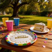 Imagen de PLATO DE PAPEL CUMPLEAÑOS GRANDE 23 cm 8 pzas.