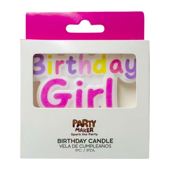 Imagen de VELA DE CUMPLEAÑOS BIRTHDAY GIRL ROSA.