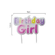 Imagen de VELA DE CUMPLEAÑOS BIRTHDAY GIRL ROSA.
