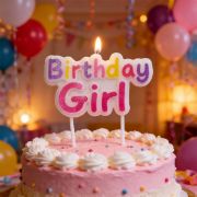 Imagen de VELA DE CUMPLEAÑOS BIRTHDAY GIRL ROSA.