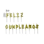 Imagen de VELAS FELIZ CUMPLEAÑOS DORADA