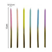 Imagen de VELAS DE CUMPLEAÑOS PREMIUM PASTEL-DORADO 12 PZAS.