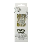Imagen de VELAS CURVAS DE CUMPLEAÑOS PLATEADAS 6 PZAS.