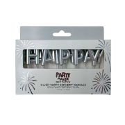 Imagen de VELAS HAPPY BIRTHDAY METÁLICAS PLATA