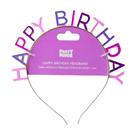 Imagen de TIARA METÁLICA PREMIUM TONOS EN ROSA 1 pza.