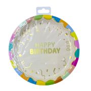 Imagen de PLATO DE PAPEL CUMPLEAÑOS GRANDE 23 cm 8 pzas.