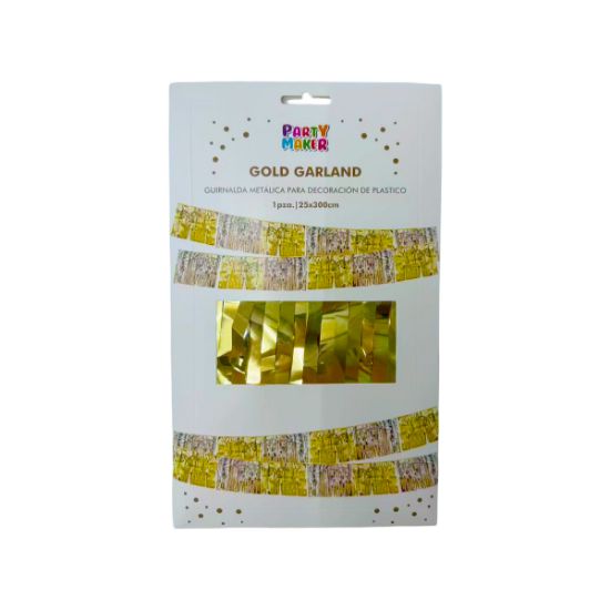 Imagen de GUIRNALDA PREMIUM METÁLICA PARA DECORACIÓN DE PLÁSTICO 3m. 1 pza.