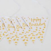 Imagen de BANDERIN DE PAPEL HAPPY BIRTHDAY ROSE GOLD 1pza.