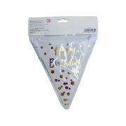 Imagen de BANDERIN DE PAPEL HAPPY BIRTHDAY ROSE GOLD 1pza.