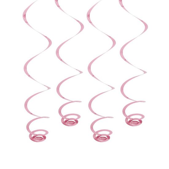 Imagen de ESPIRAL DECORATIVO ROSA FOIL 4 pzas.