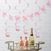 Imagen de ESPIRAL DECORATIVO ROSA FOIL 4 pzas.