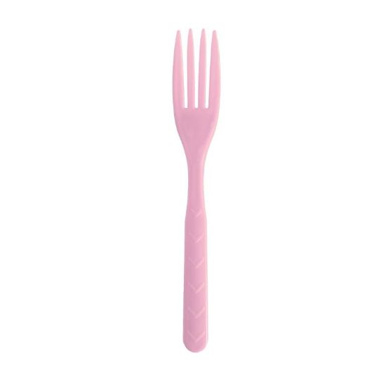 Imagen de TENEDOR ROSA REUTILIZABLE DE PLÁSTICO 18 pzas.