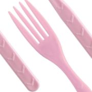 Imagen de TENEDOR ROSA REUTILIZABLE DE PLÁSTICO 18 pzas.