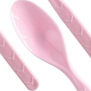 Imagen de CUCHARA ROSA REUTILIZABLE DE PLÁSTICO 18 pzas.