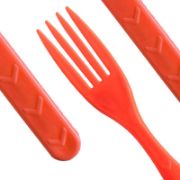 Imagen de TENEDOR ROJO REUTILIZABLE DE PLÁSTICO 18 pzas.